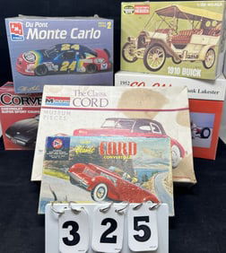 Collection of 6 Vintage Automobile Models: Pyro 1937 Cord, Mammogram Classic Cord w/