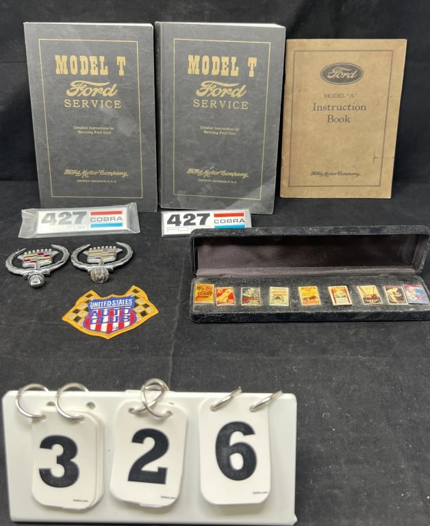 Group of Vintage Automotive Items:  2 Model T   Service Manuals, a Model A Instruction  Book, 2 427 (1 of 3)