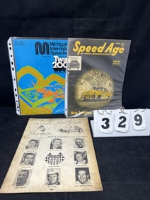 Three Race Ephemera including 1952 Speed Age,  1970  Michigan Speedway Program, & 1950's  Tri-County