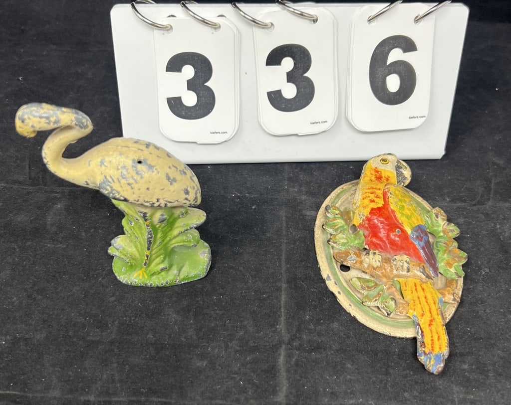 Cast Iron Parrot Door Knocker & Cast Metal  Stork:   Parrot 5" x 3" x 1.5" Stork 4" x 3"  1.5" (1 of 6)