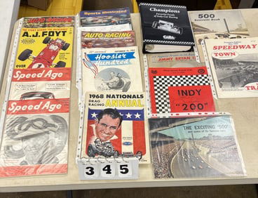 Group of 14 Race Related Magazines: 1951 &  1952  Speed Age, 1969 Motor Racing Stars AJ  Foyt, 1970