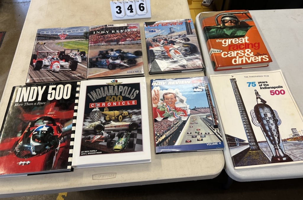 Group of 8 Indy Review Books: 75 Years of  Indy  500, Vol. 1,2,3,4 hardback of Indy  Review, (1 of 6)