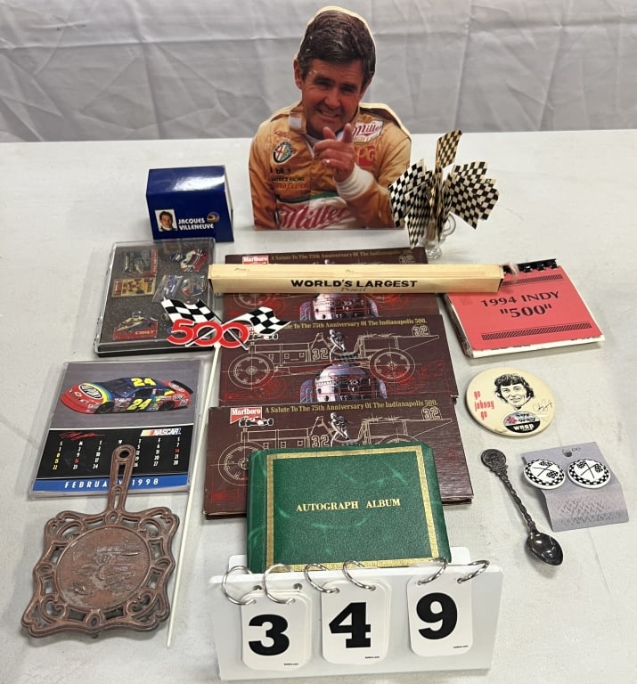 Group of Misc. Indy 500: Marlboro advertising  Indy  500 History flip books,  autograph  book with 3 (1 of 7)