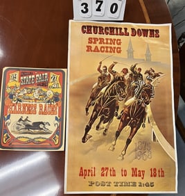 Two Vintage Horse Racing Advertisements: 1968   Churchill Downs Spring Racing 1875-1968  April 27-