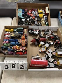 3 Flats of Mostly Race Cars :group of  Tiger   Outlaws & Matchbox Sprint Racers Tootsie  Toys, &