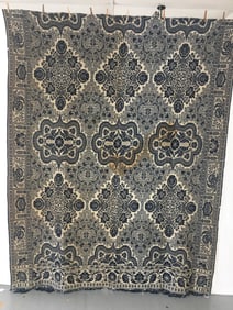 1858 Latourette Blue & White Coverlet