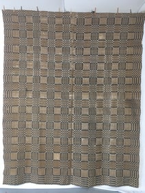 Brown & White Homespun Coverlet