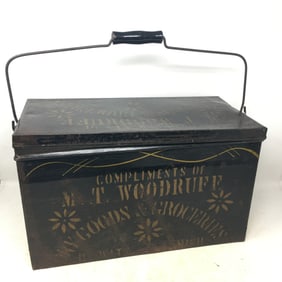 Dry Goods & Grocer Advertising Tin Box