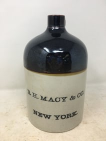 Stoneware Jug, Advertising R.H. Macy & Co., New York