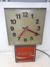 Vintage Lighted Coca-Cola Clock, Working