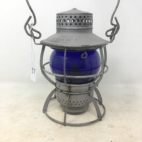 Wabash Railroad Blue Globe Lantern