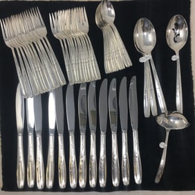 53 Pc Sterling Flatware Set, Silhouette by International Silver