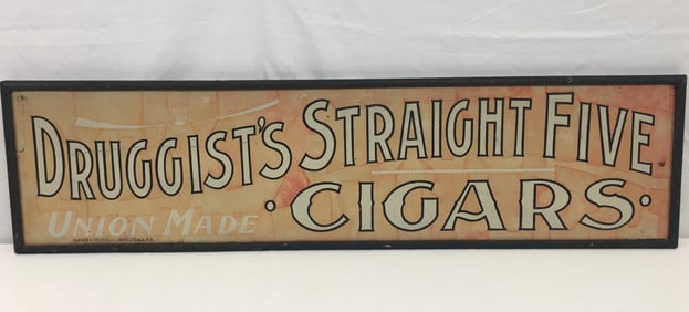 Wood Framed Tin Advertising Sign