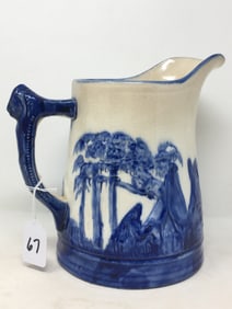 Sleepy Eye Blue & White Stoneware Pitcher