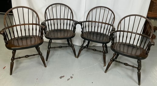 (4) Nichols & Stone Knuckle Windsor Arm Chairs