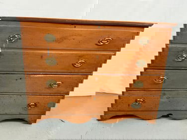 New England Pine Blanket Chest with Drawers