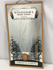 Wickersham's Seed Corn Advertising Mirror/Thermometer