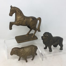 (3) Cast Iron Animal Banks