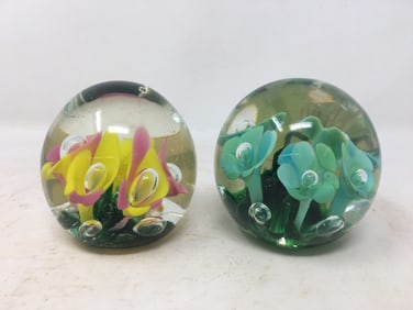 (2) St. Clair Paperweights