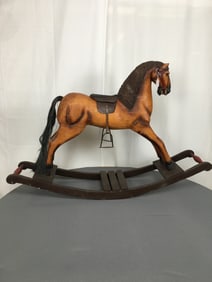 Carved Wooden Rocking Horse