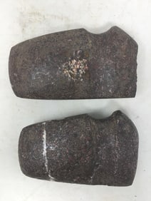 (2) 3/4 Groove Stone Axe Heads
