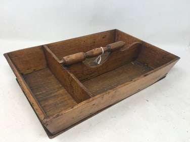 Early Wooden Cutlery Box