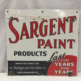 Sargent Paint Double Sided Porcelain Advertising Sign