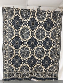 1851 Blue & White Sarah Latourette Coverlet