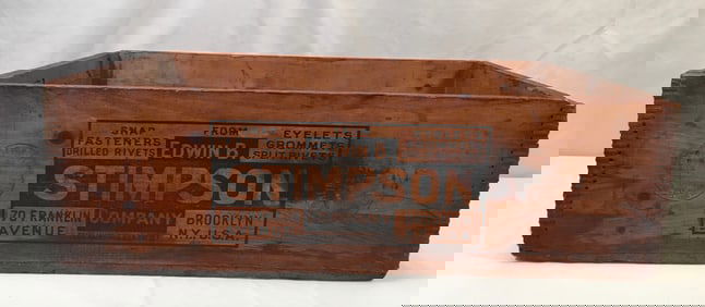 Wooden Advertising Box, Edwin B. Stimpson Company