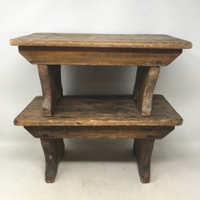 Pair of Primitive Footstools