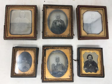 (6) Framed Daguerreotypes & Ambrotypes