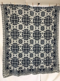 1835 Wayne County, OH Blue & White Coverlet
