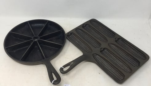 (2) Cast Iron Cornbread Pans