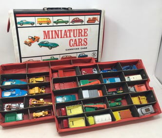 (27) Lesney "Matchbox" Series Cars & Carrying Case