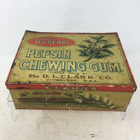 Teaberry Pepsin Chewing Gum Advertising Tin