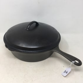 Deep Cast Iron Skillet with Lid