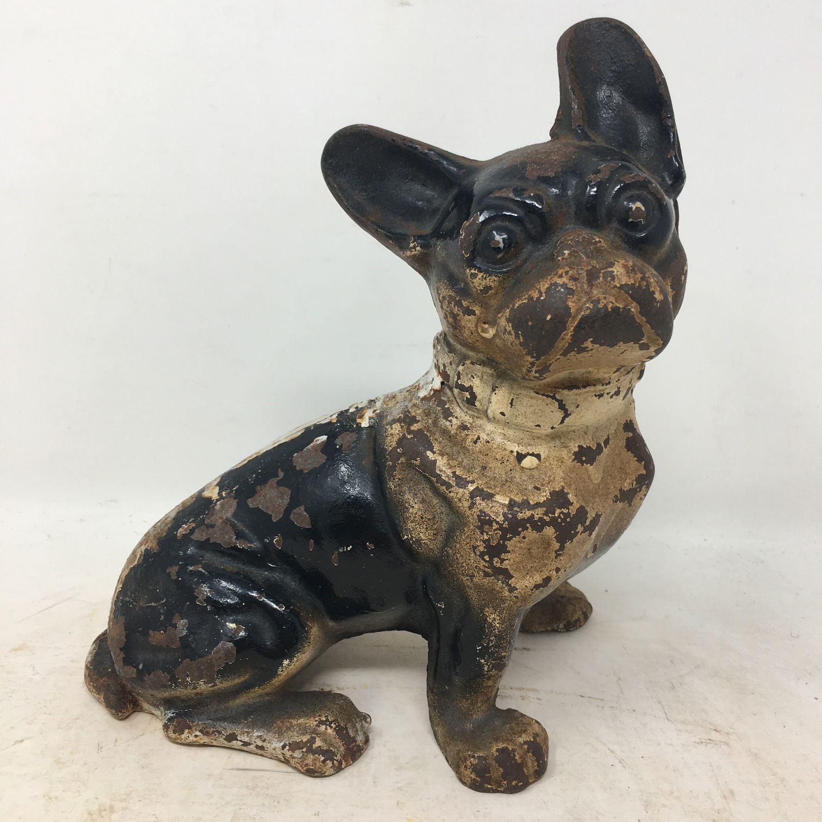 Cast Iron Bull Dog Doorstop: Cast Iron Bull Dog Doorstop. Chipped paint. 9"L x 4"W x 8"H