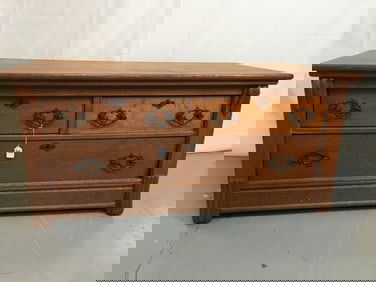 Oak Low Three Drawer Chest