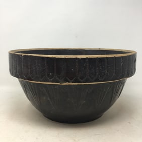 Large Brown Stoneware Bowl