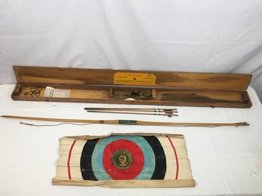 Vintage Sioux Lemonwood Bow & Arrows, In Box