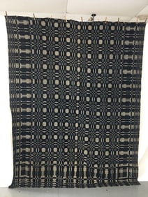 Blue & White Overshot Coverlet