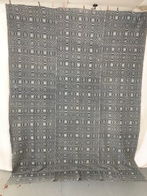 Blue & White Three Panel Overshot Coverlet
