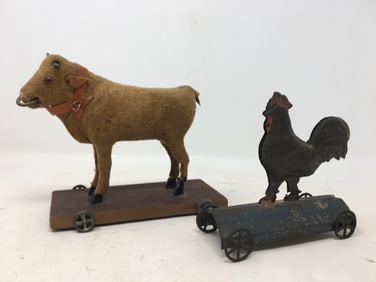 Bull & Rooster Pull Toys