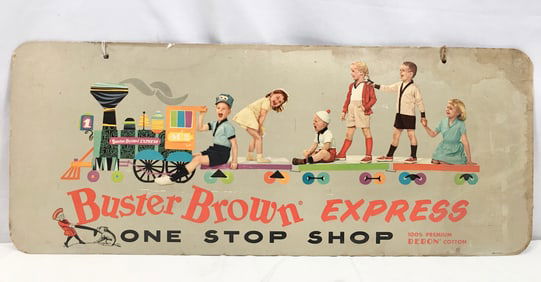 Buster Brown Shoes Double Sided Advertising Sign