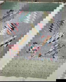 Colorful Log Cabin Variation Quilt