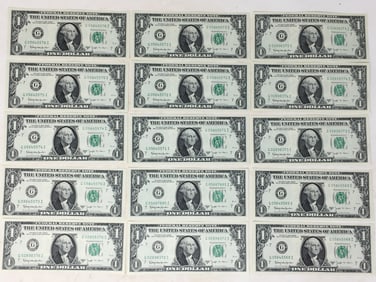 (15) Uncirculated 1963 $1 Barr Notes