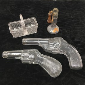 (4) Glass Candy Containers