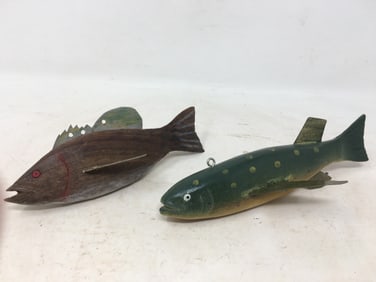 (2) Wooden Fish Decoys
