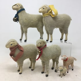 (4) German Putz Stick Leg Sheep