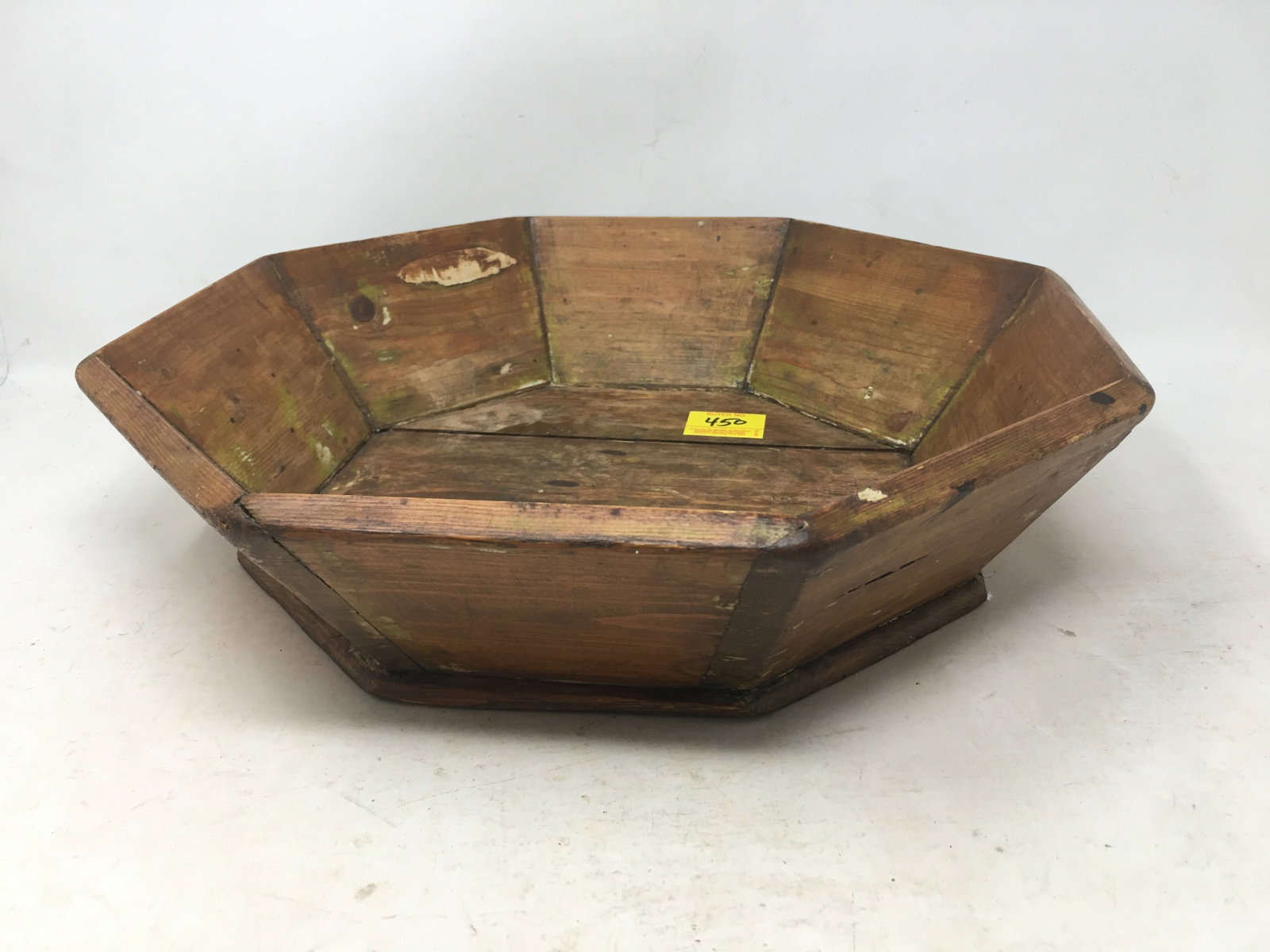 Primitive Octagonal Wooden Bowl: Primitive 8-Sided Wooden Bowl 14.25"W x 3.25"H